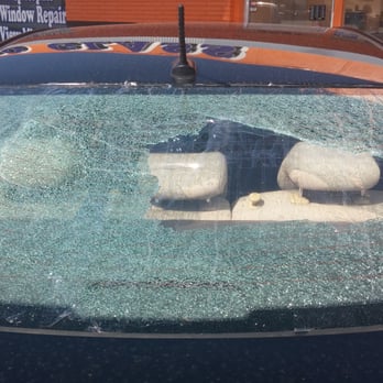 Rear window destroyed before repair